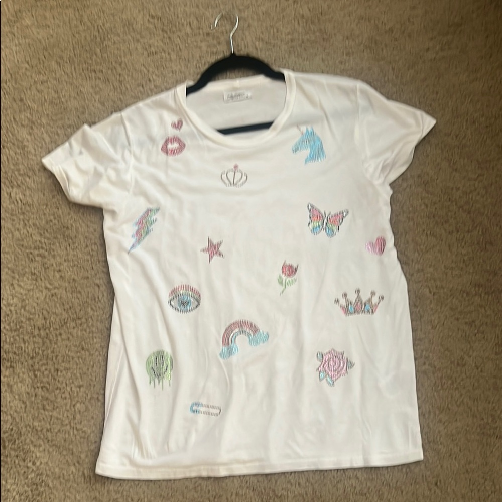 Lauren Moshi embellished white T-shirt